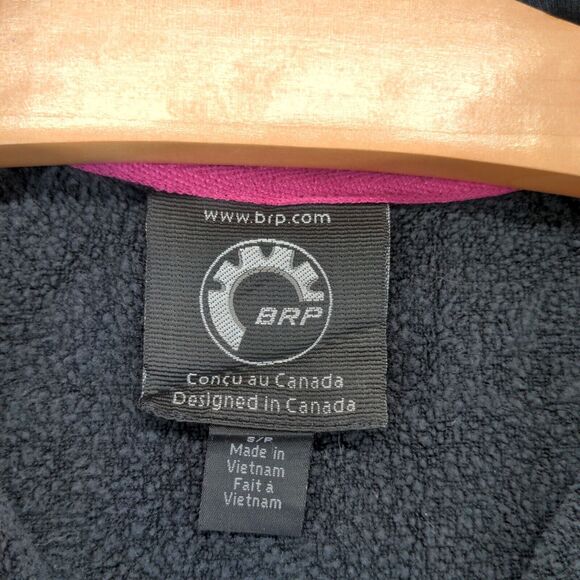 BRP Mens 1/4 Zip Pullover Sweatshirt Black Small Ski Doo Graphic Fleece - Picture 9 of 13